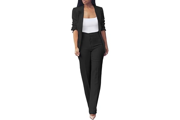 Elegant elegant kurvig kostym formell kavaj business lättviktsbyxor och jacka plus size långa ärmar kostymer kontorskläder mode arbete kostymjackor