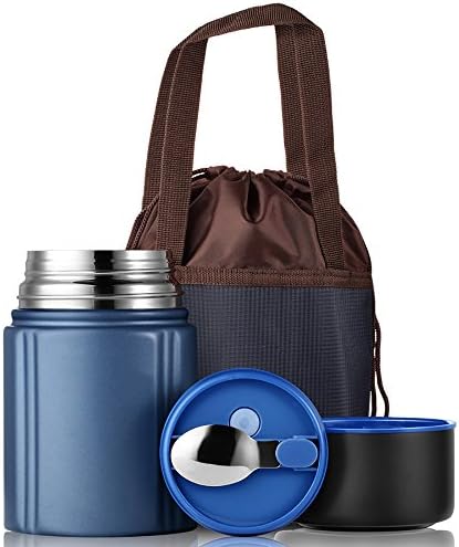 XRXY Creative Stainless Steel Smoldering Pot / Portable Insulation Lunch Box/ Practical Large Capacity Lunch Bucket ( Color : Blue -750ml )