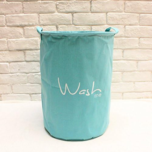 Luckyfree Laundry Basket Cotton Linen Dirty Clothes Basket Toys Debris Snack Storage Basket, 45 * 35Cm, Sky Blue
