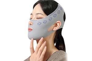 Hiessgozy Bandage facial réutilisable en V pour femme - Ceinture amincissante - Réduit la double amincissement du menton - Masque de sommeil