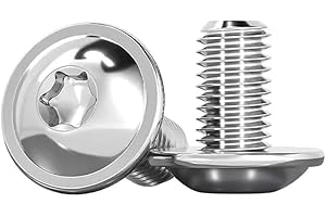 Drenky Lot de 20 vis à tête plate avec bride - Vis Torx M4 x 10 mm - Vis à tête bombée ISO 7380-2 - Vis à bride en acier inoxydable A2 V2A - Filetage complet