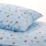 Kinderbettwäsche 100x135 40x60 cm, Bagger Traktor Auto Betonmischer Hellblau, Baumwolle, schadstoffgeprüft, Bettwäsche, Jungen, Kinder, Kindermotiv, Kinderzimmer, Bettbezug