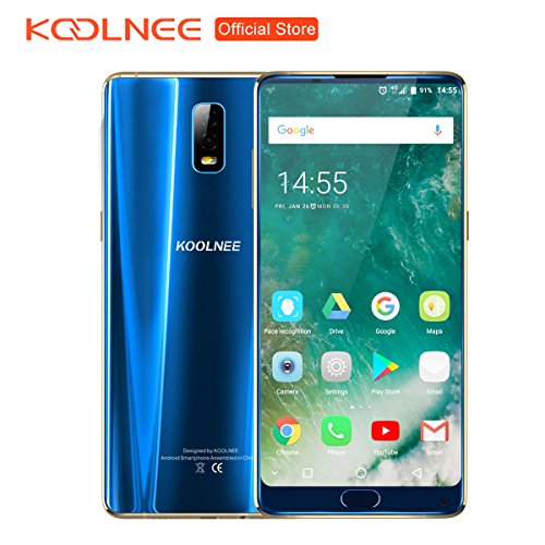 KOOLNEE K1 Randloses 4G Smartphone 6GB RAM+128GB ROM 6.01 Zoll FHD+ Android 7.1 Helio P23 Octa Core 2.0GHz 16.0MP+2.0MP Dual RÃ¼ckkamera, Dual Sim Dual Standby, GroÃŸer Akku mit 4200mAh Fingerabdrucksensor - Blau (2018 Pro Version)