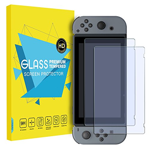 Preisvergleich Produktbild MoKo Nintendo Switch Schutzfolie, [2 Stück] Gehärtetem Glas Schutzfolie Glassschutzfolien für Nintendo Switch