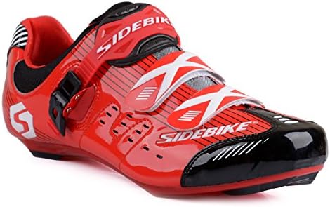 Men's Professional Breathable Road Race Cycling Shoes Road Biking Shoes UK 12 Red/Black