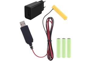 Wenyounge Adaptateur Secteur Batterie Factice Prise UE Remplacez 1-4 Éliminateurs De Piles AAA Adaptateur d'alimentation De Batterie AAA