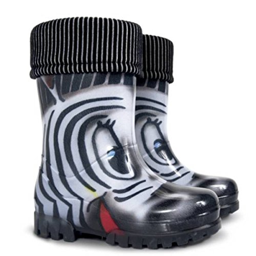 Childrens Wellington Boots Wellies Rainy Shoes Kids All UK Sizes - Zebra (UK 3-4 (EU 20-21) Baby)