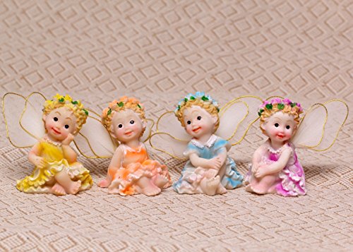 SecretRain Kleine Engel Set aus Harz als Hausdeko oder Geschenk fuer Freund und Kinder