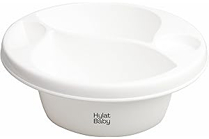 Hylat Baby Bassin de lavage bébé pour table à langer, 3 compartiments, pour laver facilement votre bébé à partir de 0 mois, blanc, ovale