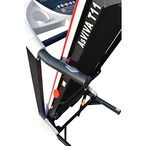 AsVIVA T11 Laufband App-Bluetooth kompatibel (ein Heimtrainer Fitnessgerät mit Multifunktionscomputer und LCD Anzeige, Soundsystem, Pulsmessung Tablet und Smartphone Halterung – klappbar Lauftrainer) - 4