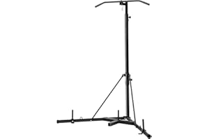 VEVOR Stojak na worek treningowy 2 w 1, stalowy wytrzymały sprzęt treningowy, regulowana wysokość, stojak na worek bokserski z drążkiem, wolnostojący stojak na worki z piaskiem, nośność do 63 kg, do