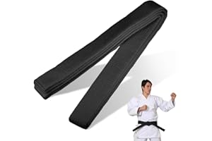 JAWUZ 280CM Cintura Judo Karate Sportive Arti Marziali Cinture Taekwondo Professionale Aikido Cintura Tessuto Spesso Cintura Adulti Cintura Arti Marziali,Karate Arti Marziali (Nero)