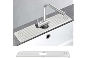 BDYLYS Stone Drying Mat for Kitchen | Ultra-Absorbent Diatomite Sink Mat | Premium Stone Splash Guard for Kitchen & Bathroom Faucets | Quick-Dry Countertop Protector (white, 40 * 10cm)