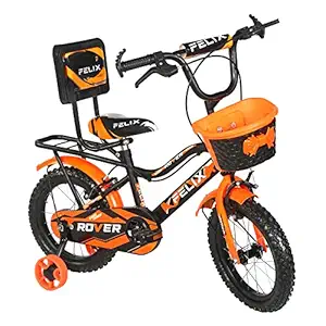 FELIX Rover 14 Inches Single Speed Tubeless Tyre Cycle for Kids, Cushioned Backrest, Age Group - 3 to 5 Years, Quick Release (1st time in India), Available in 6 Colors - Semi Assembled