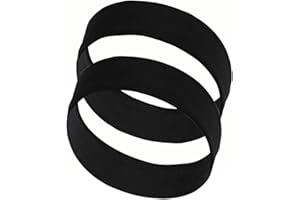 JITNGA 2 Stück Breite Stirnbänder Dehnbares Haarband Elastisches Sport Absorbieren Schweiß Stirnband Für Erwachsene Frauen Männlich Gym Yoga Laufen Outdoor Übungen (Schwarz)