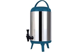 S-POMY Distributeur Isotherme Chaud et Froid avec Robinet, 8L/10L/12L, Fontaine Isotherme Distributeurs d'eau Chaude Thermos Thé Bureau pour vin Chaud Thé Café Soupe au Lait, Acier Inoxydable