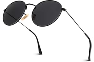 GQUEEN Retro Runde Verspiegelte Polarisierte Sonnenbrille Damen Herren UV400 Schutz MFF7