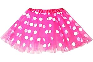 DUFAMQI Tutu Falda de Mujer Lunares Falda de Tul Mini Ballet 3 Capas Accesorios de Vestimenta de Baile Niñas para Vestirse Disfraces Danza Carnaval Halloween Navidad
