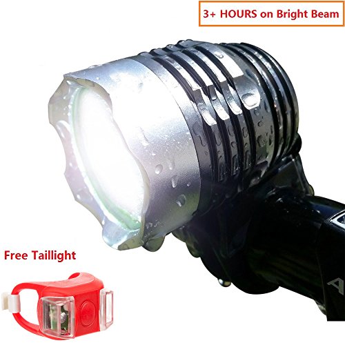 Jasonwell 2 IN 1 Cree XM-L2 LED Fahrradlicht,1800 Lm Ultra Hellen Wiederaufladbare Mountain Bike Fahrrad-Stirnlampe Kopflampe Taschenlampe und gratis Rücklicht – WASSERFEST & einfach zu montieren