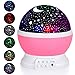 Produktbild Mokiro Nachtbeleuchtung Lampe [4 LED-Perlen, 3 Modell-Licht, 1,5 m USB-Kabel] Romantischer Raum rotierender Kosmos Sternenhimmel Mond Projektor Rotation Nachtprojektion für Kinderzimmer (blau) rose