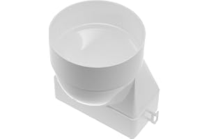 Vent Systems 150 x 75mm Rectangular Flat to Ø125mm Round Duct Connector - Short Horizontal Pipe Inlet, Outlet Coupling - Heating Cooling, Ventilation Port - HVAC System Duct Adapter