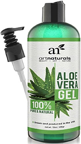 ArtNaturals Aloe Vera Gel for Face, Hair & Body - Certified Organic, 100% Pure Natural & Cold Pressed 350ml - For Sun Burn, Eczema, Bug or Insect Bites, Dry Damaged Ageing skin, Razor Bumps and Acne