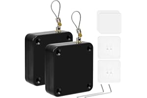 DODUOS Pack of 2 Automatic Door Closer, Black with Drawstring, No Drilling, Door Opener for Interior Door in Home Offices