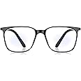 ENRICO Bluno Square Zero Power Computer Blue Light Blocking Glasses | Anti Glare Blue Light Filter Glasses for Eye Protection from Laptop/Mobile Screen | Blue cut Reading Glasses for Men & Women