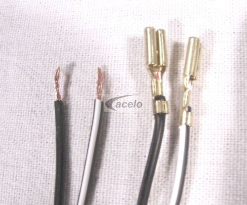 Doppelkabel mit Flachstecker ca. 210 cm Twin-Kabel (2 Phasen) mit Kabelschuhe / Flachstecker - 2