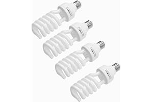 Andoer Lot de 4 lampes photo 45 W 220 V 5500 K CRI90 Lumière du jour Ampoule spirale à économie d'énergie Ampoule E27 pour studio photo, éclairage de studio, éclairage vidéo