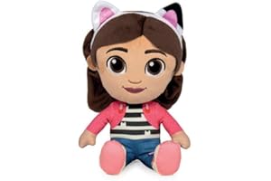 Grandi Giochi - Peluche Gabby de la série de Dessins animés Gabby's Dollhouse, 6 Personnages 25 cm Assortis - GAB00110