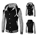 Produktbild Kapuzenpullover Herren, DAY.LIN Mantel Jacke Outwear Sweatshirt Winter Schlank Hoodie Warme Kapuze Sweatshirt (XL, Grau)