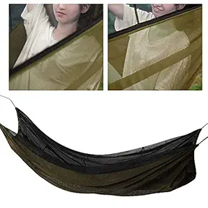 Camping Single Hammock, Portable Hiking Hammock Easy to Carry High Load?Bearing Breathable Load?Bearing Upgrade for Outdoor for Camping(Dark Green)