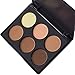 DE'LANCI 6 Colour Press Powder Contour Palette Face Foundation Highlighting Contouring Makeup Kit Make Up Set Travel Size