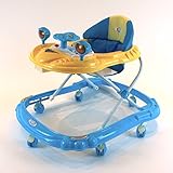 baby walker car activity board music & lights 3 height adjust interactive sounds choice of 7 colours (Blue/Lemon)