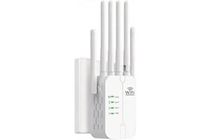GENERICO Ripetitore WiFi,Amplificatore di Segnale Wi Fi,6 Antenne,2 Porte LAN,WiFi Extender,Modalità Ripetitore/Router/AP,Range Extender Wifi Domestico e Ufficio con Copertura Fino a 10000 Piedi Cubi