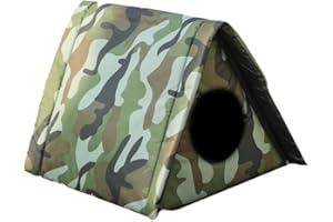 xujyesam Outdoor Cat House,Waterproof Breathable Pet Bed Dog Kennel,Stray Cats Shelter Tent (L,camouflage)