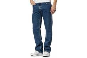 GENERIC Mens Straight Leg Denim Jeans, Comfortable Hard Wearing Jean, Stylish & Classic Plain Fashion Trousers for Men Regular Fit Cotton Denim Pants