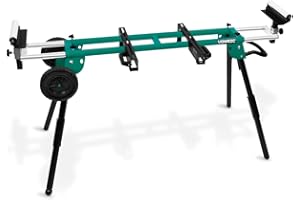 VONROC Support pour scie à onglet Base universelle Portatif Ajustable en hauteur et largeur 11 Capacité de charge max. de 150 kg. - Longueur: 118,5x200cm - Largeur: 63,2cm - Hauteur : 90x100cm
