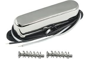 FLEOR Single Coil Pickup Guitar Neck Pickups 50mm Alnico 5 Magnet 7-8k for TL TE Electric Guitar Neck Parts, Chrome