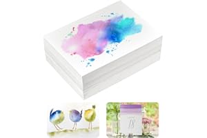 DTYGUIXE 150 Hojas de Papel para Acuarela de 300 Gramajes, Algodón, para Pintura Acrílica, Manualidades e Invitación de Boda, 12,6 x 17,7 cm