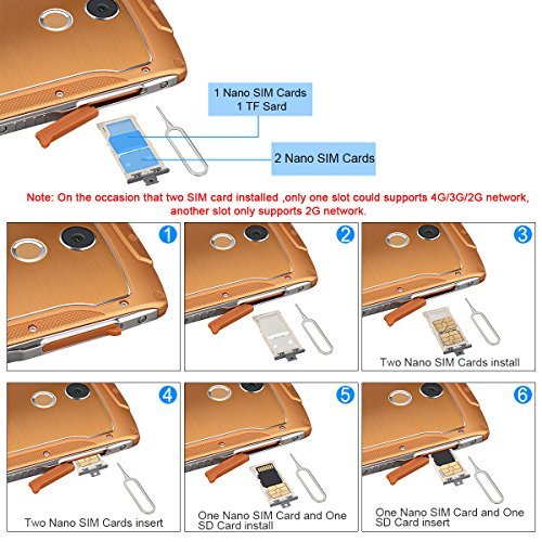 HOMTOM ZOJI Z7 Smartphone- IP68 impermeabile, 5.0â€˜â€™ HD Display Android 6.0 4G Telefono Cellulari, MT6737 quad core 1.3GHz, 2GB RAM 16GB ROM, 13MP+5MP Camera, Dual SIM, Fingerprint recognition, WiFi/GPS/OTA/OTG Cellulare - Arancione