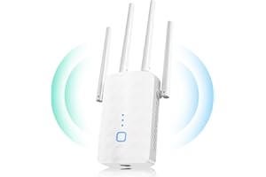 ‎MEETOWN MEETOWN WLAN Amplifier, Ultraxtender WLAN Repeater, 1200 Mbit/s Dual Band WiFi Repeater with WPS, 5G + 2.4 GHz Gigabit LAN, AP Mode, Compatible with All Standard WiFi Routers, WiFi Devices, Alexa
