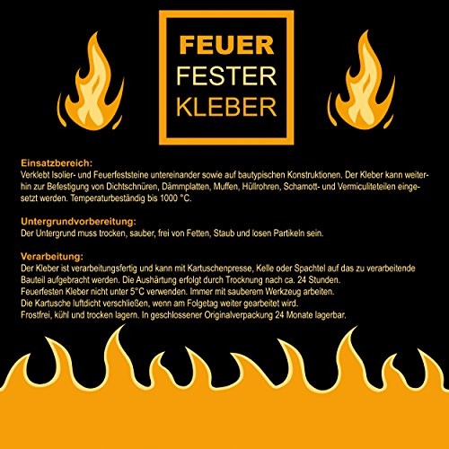 Indoba Feuerfester – Hochtemperaturkleber, 1 Stück, grau / beige, IND-70700-FFKL - 2