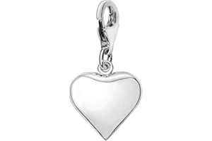 Quiges Versilbert Herz Motiv Charm Anhänger Karabinerverschluss für Armbänder