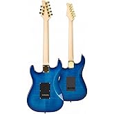 Midex GLC-40BL-AMP Electric Guitar Set 25 WATT Rechargeable BT Amplifier Headset and Full SET