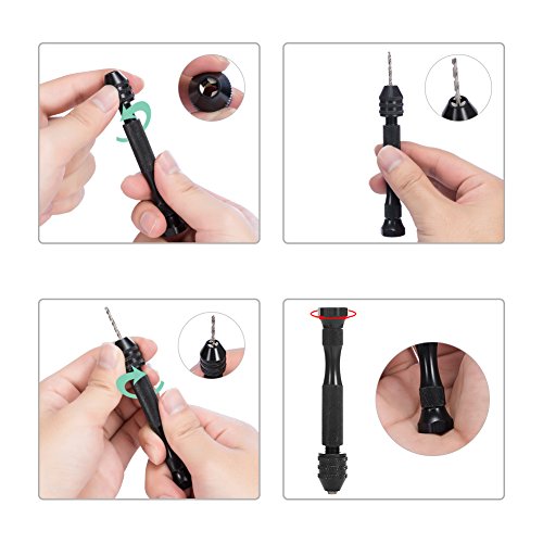 JTENG Mini Bohrmaschine Handbohrmaschine Handbohrer Drillbohrer + 10 Spiralbohrer Bohrer 0.5-2.mm - 3