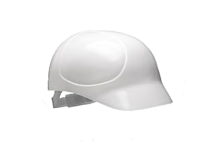 Centurion Safety Products – Plastic Bump Cap With Short Peak - For Cold Environments - Built in UK - Slip Ratchet Fastening Secures Hat on Your Head - Lightweight & Wipe Clean HDPE - Unvented - White