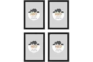 HSD HIMALAYAN SALT DIRECT IKEA FISKBO, 4 marcos de fotos A4, 21 x 30 cm, color negro