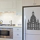 denoda Frauenkirche Dresden - Wandtattoo Gold 100 x 146 cm (Wandsticker Wanddekoration Wohndeko Wohnzimmer Kinderzimmer Schlafzimmer Wand Aufkleber)